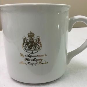 2 Vintage Mugs Embossed with Gold